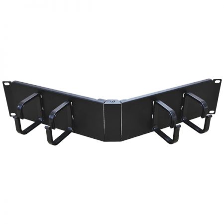 2U 19 Inch Angled Cable Management with cable rings - 2U cable management tray for network rack and cabinet